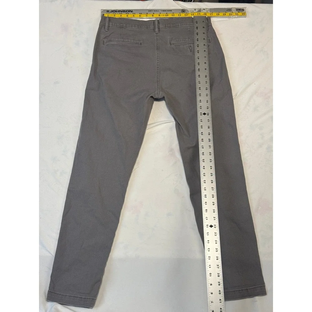 Levis XX Chino Standard Taper Pants Mens 34x29 Gray Stretch Twill Casual 80540